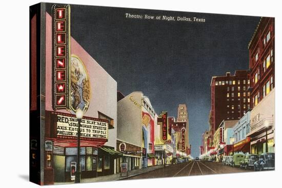 Night, Theatre Row, Dallas, Texas-null-Stretched Canvas