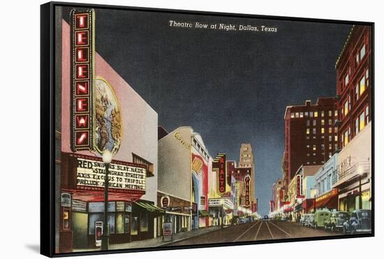 Night, Theatre Row, Dallas, Texas-null-Framed Stretched Canvas