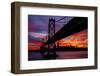 Night Time City Silhouette - After Burn San Francisco Bay Bridge-Vincent James-Framed Premium Photographic Print