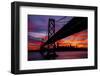 Night Time City Silhouette - After Burn San Francisco Bay Bridge-Vincent James-Framed Premium Photographic Print