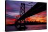 Night Time City Silhouette - After Burn San Francisco Bay Bridge-Vincent James-Stretched Canvas