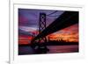 Night Time City Silhouette - After Burn San Francisco Bay Bridge-Vincent James-Framed Photographic Print