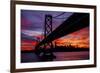 Night Time City Silhouette - After Burn San Francisco Bay Bridge-Vincent James-Framed Photographic Print