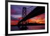 Night Time City Silhouette - After Burn San Francisco Bay Bridge-Vincent James-Framed Photographic Print