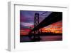 Night Time City Silhouette - After Burn San Francisco Bay Bridge-Vincent James-Framed Photographic Print