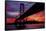 Night Time City Silhouette - After Burn San Francisco Bay Bridge-Vincent James-Framed Stretched Canvas