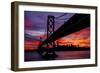 Night Time City Silhouette - After Burn San Francisco Bay Bridge-Vincent James-Framed Photographic Print