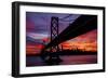 Night Time City Silhouette - After Burn San Francisco Bay Bridge-Vincent James-Framed Photographic Print