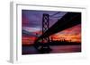 Night Time City Silhouette - After Burn San Francisco Bay Bridge-Vincent James-Framed Photographic Print