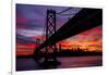 Night Time City Silhouette - After Burn San Francisco Bay Bridge-Vincent James-Framed Photographic Print