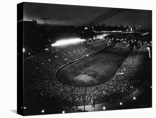 Night Time Crowd Filling Soldier's Field-null-Stretched Canvas