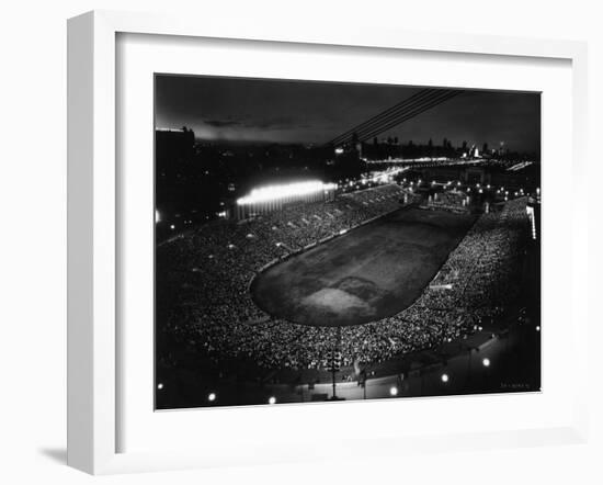 Night Time Crowd Filling Soldier's Field-null-Framed Photographic Print