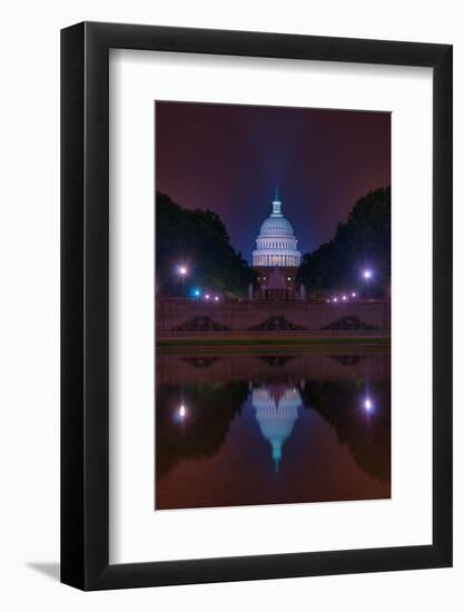 Night Time DC Capitol Building-Steven Maxx-Framed Photographic Print