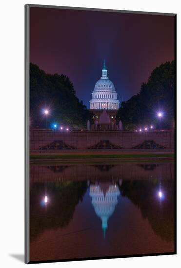 Night Time DC Capitol Building-Steven Maxx-Mounted Photographic Print