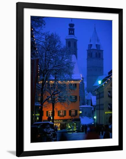 Night Time in Kitzbuhel, Austria-Walter Bibikow-Framed Photographic Print