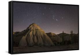 Night Time in the Rose Valley Showing the Rock Formations and Desert Landscape Light-David Clapp-Framed Stretched Canvas