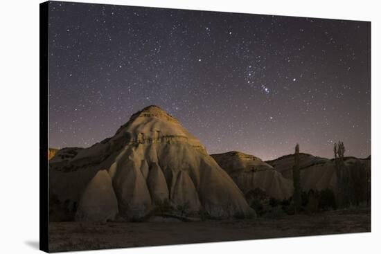 Night Time in the Rose Valley Showing the Rock Formations and Desert Landscape Light-David Clapp-Stretched Canvas