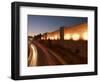 Night Time Lights of Traffic, Jaffa Gate, Old Walled City, Jerusalem, Israel, Middle East-Christian Kober-Framed Photographic Print