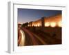 Night Time Lights of Traffic, Jaffa Gate, Old Walled City, Jerusalem, Israel, Middle East-Christian Kober-Framed Photographic Print