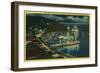 Night Time on Santa Catalina at Avalon Bay - Santa Catalina, CA-Lantern Press-Framed Art Print