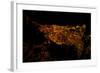 Night time satellite image of Barcelona, Spain-null-Framed Photographic Print