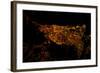 Night time satellite image of Barcelona, Spain-null-Framed Photographic Print