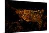 Night time satellite image of Barcelona, Spain-null-Mounted Photographic Print