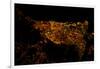 Night time satellite image of Barcelona, Spain-null-Framed Photographic Print