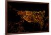 Night time satellite image of Barcelona, Spain-null-Framed Photographic Print