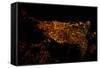 Night time satellite image of Barcelona, Spain-null-Framed Stretched Canvas