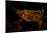 Night time satellite image of Barcelona, Spain-null-Mounted Photographic Print