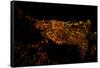 Night time satellite image of Barcelona, Spain-null-Framed Stretched Canvas