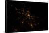 Night time satellite image of Boston, Massachusetts, USA-null-Framed Stretched Canvas