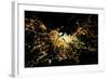 Night time satellite image of Boston, Suffolk County, Massachusetts, USA-null-Framed Photographic Print