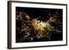 Night time satellite image of Boston, Suffolk County, Massachusetts, USA-null-Framed Photographic Print