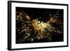 Night time satellite image of Boston, Suffolk County, Massachusetts, USA-null-Framed Photographic Print