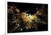 Night time satellite image of Boston, Suffolk County, Massachusetts, USA-null-Framed Photographic Print