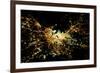 Night time satellite image of Boston, Suffolk County, Massachusetts, USA-null-Framed Photographic Print