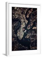 Night time satellite image of Charleston, South Carolina, USA-null-Framed Photographic Print