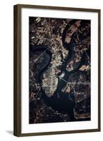 Night time satellite image of Charleston, South Carolina, USA-null-Framed Photographic Print