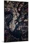 Night time satellite image of Charleston, South Carolina, USA-null-Mounted Photographic Print