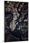 Night time satellite image of Charleston, South Carolina, USA-null-Mounted Photographic Print