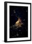 Night time satellite image of Chicago and Lake Michigan, Michigan, USA-null-Framed Photographic Print