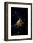 Night time satellite image of Chicago and Lake Michigan, Michigan, USA-null-Framed Photographic Print