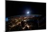 Night time satellite image of cities around Great Lakes, USA-North America-null-Mounted Photographic Print