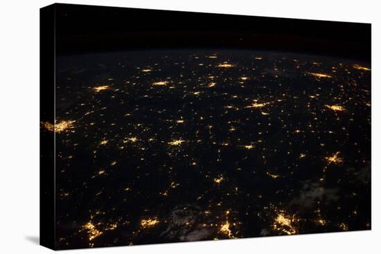 Night time satellite image of Cities in Gulf of Mexico, North America-null-Stretched Canvas