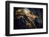 Night time satellite image of Genoa, Italy-null-Framed Photographic Print