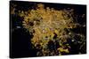 Night time satellite image of Guadalajara, Jalisco, Mexico-null-Stretched Canvas