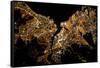 Night time satellite image of Istanbul, Turkey-null-Framed Stretched Canvas