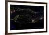 Night time satellite image of Italy-null-Framed Photographic Print